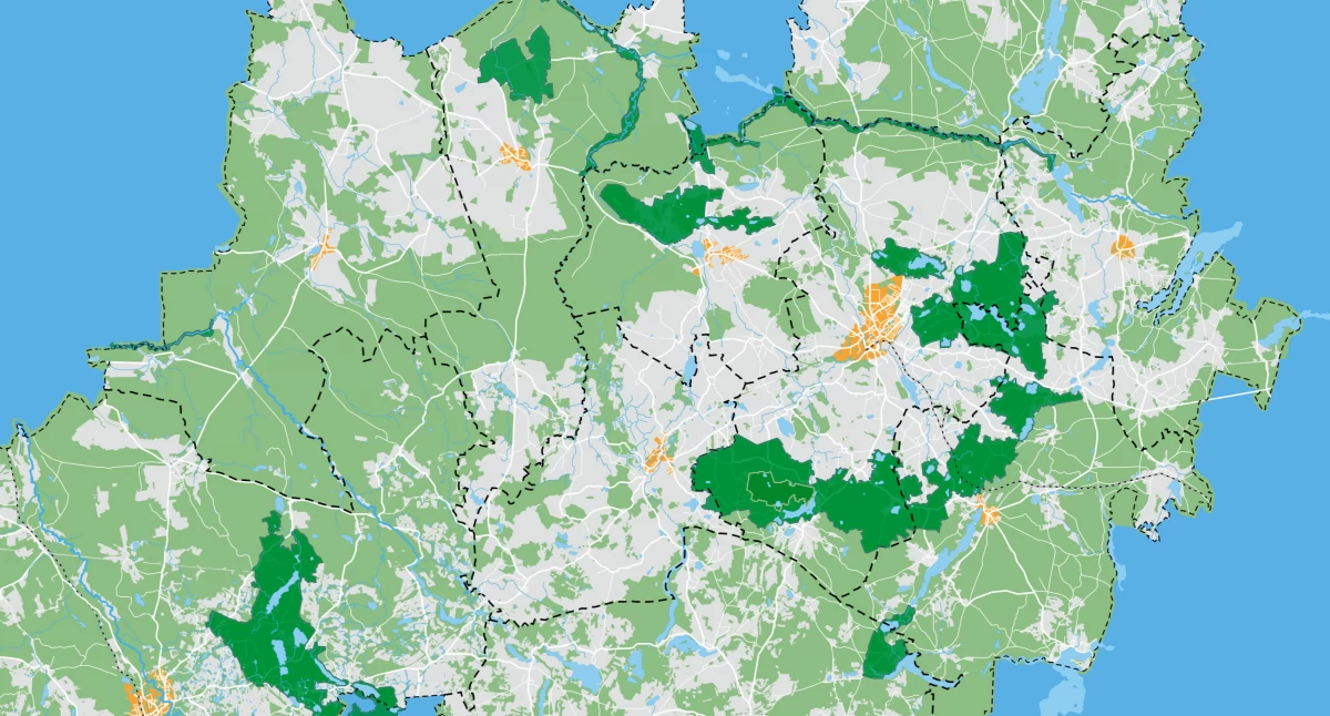 Grafika: Starostwo Powiatowe Bytów. Na terenie gminy Bytów projekt audytu wyróżnia aż 6 krajobrazów priorytetowych. 
