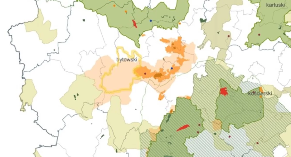 Gdyby powstał bytowski park krajobrazowy w granicach zaproponowanych w projekcie audytu, objąłby on prawie całą gminę Tuchomie.