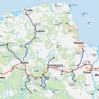 Kolor czerwony - subregionalna trasa rowerowa.
Kolor granatowy - odnogi 
